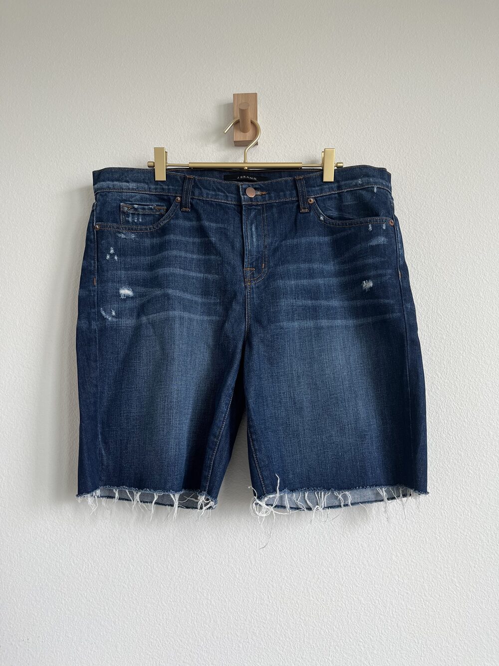 J Brand Distressed Cut-Off Denim Shorts - Raw Hem Indigo - Size 31